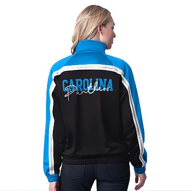 Women's G-III 4Her by Carl Banks Black Carolina Panthers Post Game Full-Zip Track Jacket