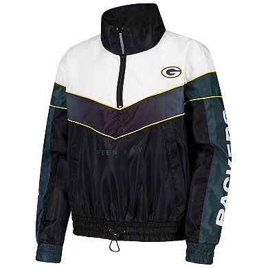 Women's The Wild Collective Green Green Bay Packers 1/4 Zip Track Jacket