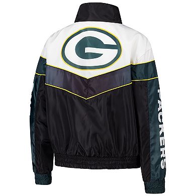 Women's The Wild Collective Green Green Bay Packers 1/4 Zip Track Jacket