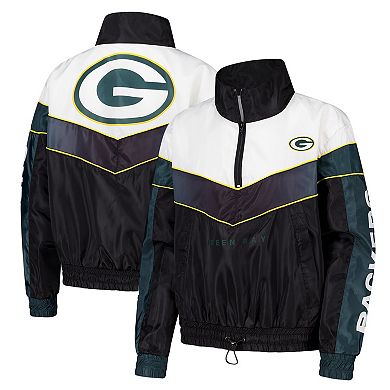 Women's The Wild Collective Green Green Bay Packers 1/4 Zip Track Jacket