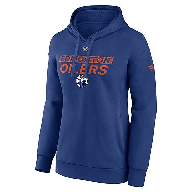 Women's Fanatics Blue Edmonton Oilers Authentic Pro Core Primary Fleece Pullover Hoodie