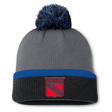 Women's Fanatics Charcoal New York Rangers Cuffed Knit Hat with Pom
