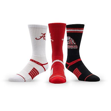 Unisex Strideline Alabama Crimson Tide Premium Knit Crew Socks Three-Pack