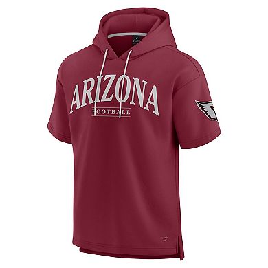 Unisex Fanatics Cardinal Arizona Cardinals Elements Ready Short Sleeve Pullover Hoodie
