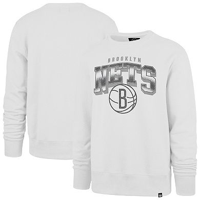 Men's '47 White Brooklyn Nets Spotlight Headline Pullover Sweatshirt