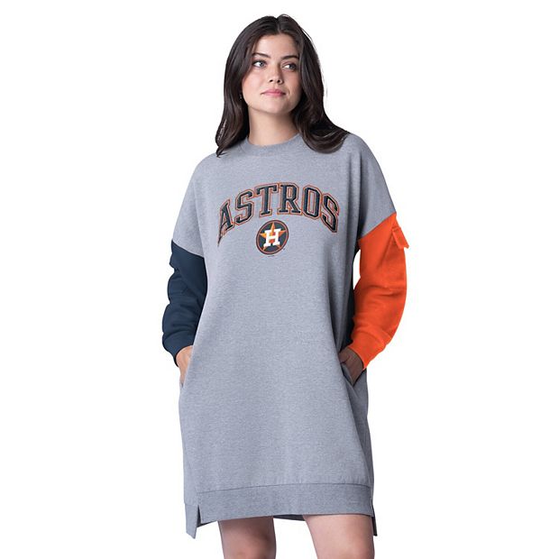 Women's G-III 4Her by Carl Banks Heather Gray Houston Astros Free Ball Long  Sleeve Sneaker
