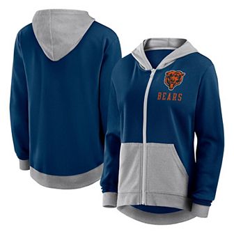 Women's Navy Chicago Bears Hit It French Terry Full-Zip Hoodie