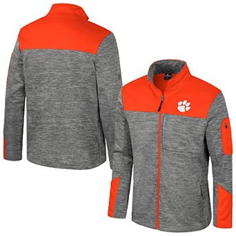 Men's Colosseum Gray/Orange Clemson Tigers Guard Full-Zip Jacket