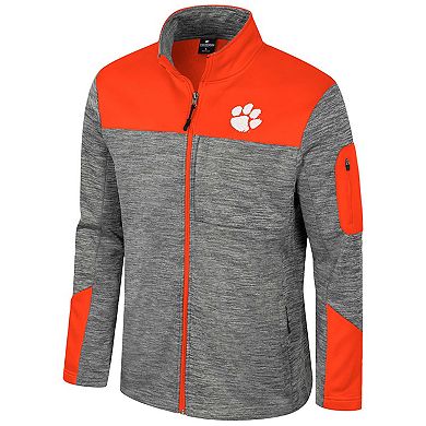 Men's Colosseum Gray/Orange Clemson Tigers Guard Full-Zip Jacket