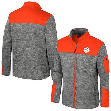 Men's Colosseum Gray/Orange Clemson Tigers Guard Full-Zip Jacket