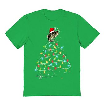 Men's Fish Lights Christmas Graphic Tee
