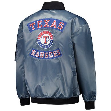 Men's Profile Gray Texas Rangers Big & Tall Full-Zip Bomber Jacket