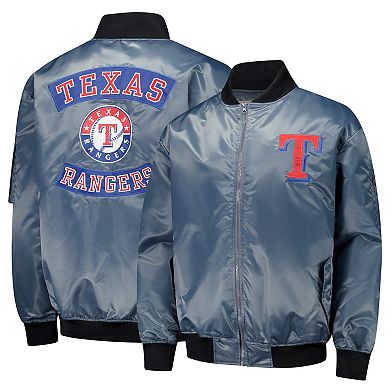 Men's Profile Gray Texas Rangers Big & Tall Full-Zip Bomber Jacket