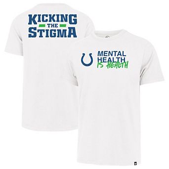 Unisex '47 White Indianapolis Colts Mental Health is Health Kicking the Stigma Franklin T-Shirt