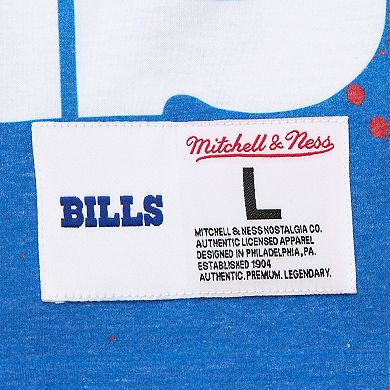 Men's Mitchell & Ness White Buffalo Bills Team Burst Vintage Logo T-Shirt