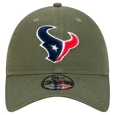 Men's New Era Olive Houston Texans Main 9TWENTY Adjustable Hat