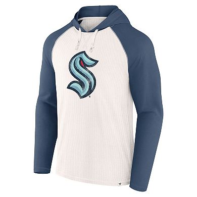Men's Fanatics White Seattle Kraken Vintage Winger Pullover Hoodie
