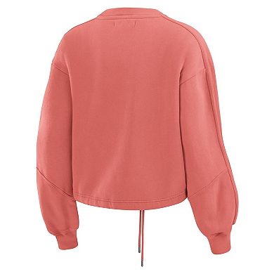 Women's WEAR by Erin Andrews Red St. Louis Cardinals Washed Fleece Sweatshirt & Shorts Lounge Set