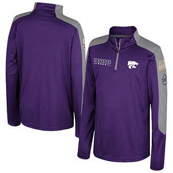 Youth Colosseum Purple Kansas State Wildcats OHT Military Appreciation Cyclone Quarter-Zip Windshirt