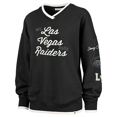 Women's Stoney Clover Lane x '47 Black Las Vegas Raiders Eighties Pullover Sweatshirt