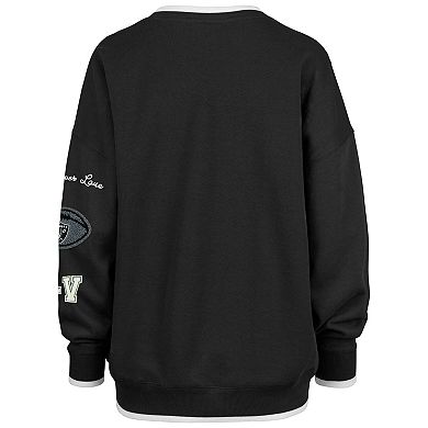Women's Stoney Clover Lane x '47 Black Las Vegas Raiders Eighties Pullover Sweatshirt