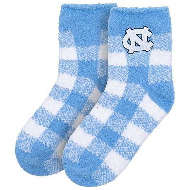 Women's ZooZatz North Carolina Tar Heels Fuzzy Buffalo Checkered Ankle Socks
