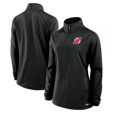 Women's Fanatics Black New Jersey Devils Authentic Pro Rink Lightweight Quarter-Zip Pullover Top