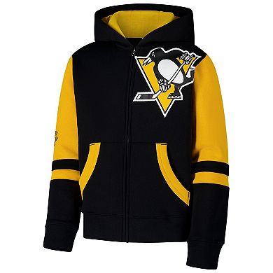 Youth Black Pittsburgh Penguins Face Off Full-Zip Hoodie