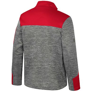 Men's Colosseum Gray/Red Wisconsin Badgers Guard Full-Zip Jacket