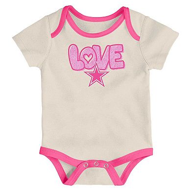 Girls Newborn & Infant White Dallas Cowboys All The Love 2 Piece Bodysuit and Pants Set