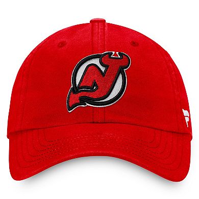 Men's Fanatics Red New Jersey Devils Core Primary Logo Adjustable Hat