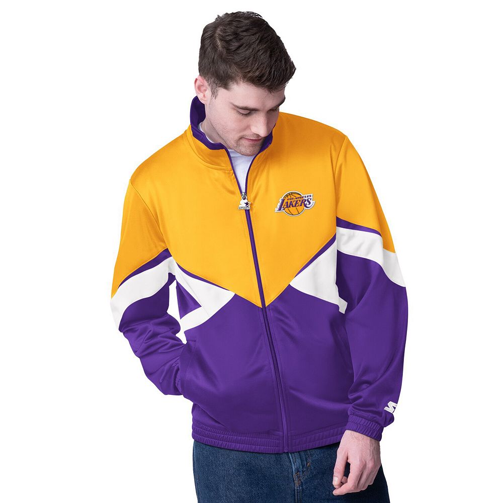 Men's Starter Gold/Purple Los Angeles Lakers Rush Applique Full