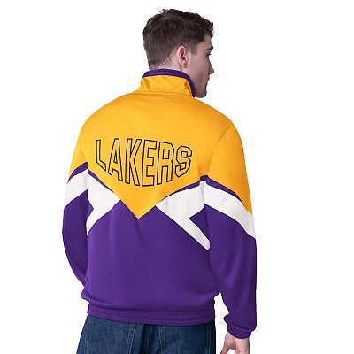 Men's Starter Gold/Purple Los Angeles Lakers Rush Applique Full