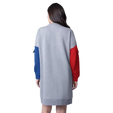 Women's G-III 4Her by Carl Banks Heather Gray Philadelphia Phillies Free Ball Long Sleeve Sneaker Dress