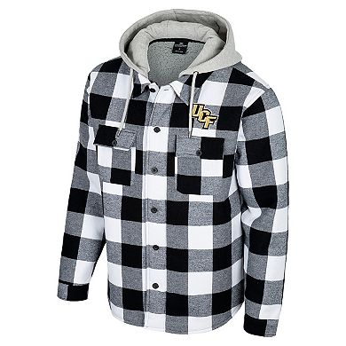 Men's Colosseum Black/White UCF Knights Buffalo Plaid Full-Zip Jacket