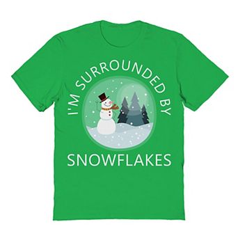 Men's Surrounded Snowflakes Christmas Graphic Tee