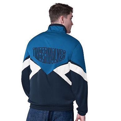 Men's Starter Blue Minnesota Timberwolves Rush Applique Full-Zip Track Jacket