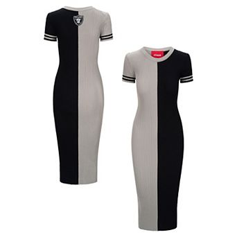 Women's STAUD Silver/Black Las Vegas Raiders Colleen Dress