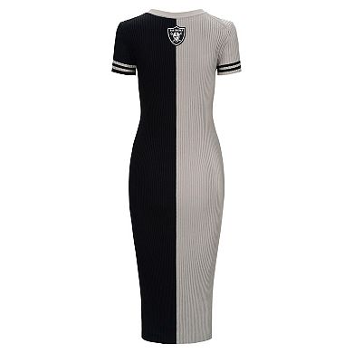 Women's STAUD Silver/Black Las Vegas Raiders Colleen Dress