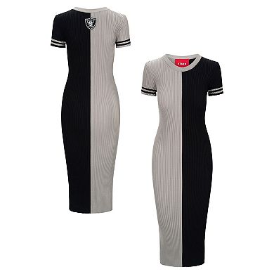 Women's STAUD Silver/Black Las Vegas Raiders Colleen Dress