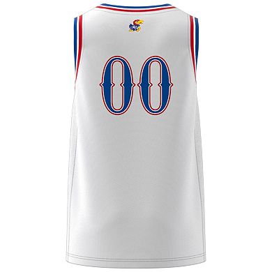 Men's adidas #00 White Kansas Jayhawks Swingman Jersey