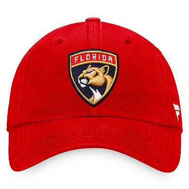 Men's Fanatics Red Florida Panthers Core Primary Logo Adjustable Hat