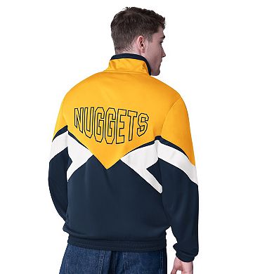 Men's Starter Gold/Navy Denver Nuggets Rush Applique Full-Zip Track Jacket