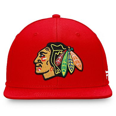 Men's Fanatics Red Chicago Blackhawks Core Primary Logo Snapback Hat