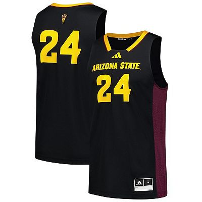 Men's adidas #24 Black Arizona State Sun Devils Replica Swingman
