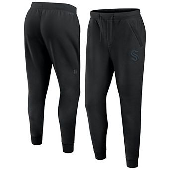 Men's Fanatics Black Seattle Kraken Authentic Pro Road Fleece Sweatpants