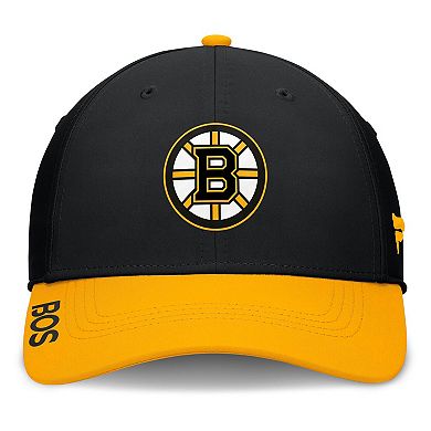 Men's Fanatics Black/Gold Boston Bruins Authentic Pro Rink Flex Hat