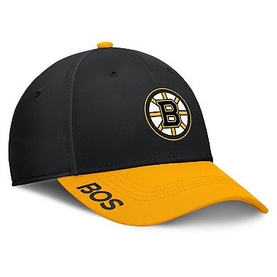 Men's Fanatics Black/Gold Boston Bruins Authentic Pro Rink Flex Hat