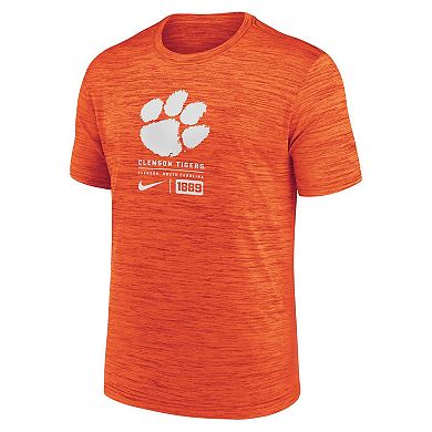 Men's Nike Orange Clemson Tigers Campus Center Block Velocity Performance T-Shirt
