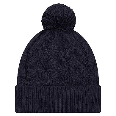 Women's New Era Navy Dallas Cowboys Cable Knit Hat with Pom